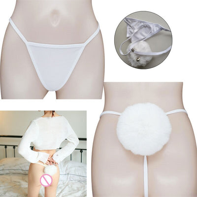 Women Sexy Lace Intimacy Panties with Fluff Rabbit Tail Wear Erotic Toys for Woman Couples Porno Sex Adult Game Erotic Products