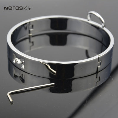 Metal Neck Collar BDSM Sexy Leash Ring Chain Slave Bondage Erotic Toys Role Play Erotic Sex Toys For Women Men
