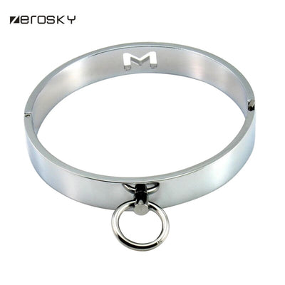 Metal Neck Collar BDSM Sexy Leash Ring Chain Slave Bondage Erotic Toys Role Play Erotic Sex Toys For Women Men