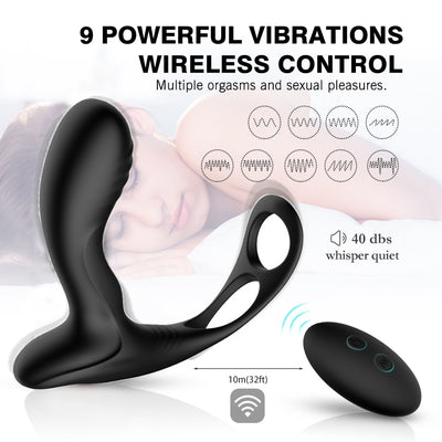abdo Male Prostate Massage Vibrator Anal Plug Silicone Waterproof Prostata Stimulator Butt Delay Ejaculation Ring Toy For men