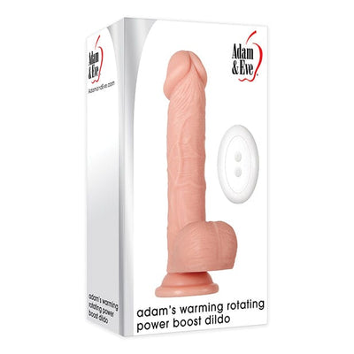Adam & Eve - Adam's Warming Rotating Power Boost Remote Control Realistic Dildo with Balls 7.5" (Beige)