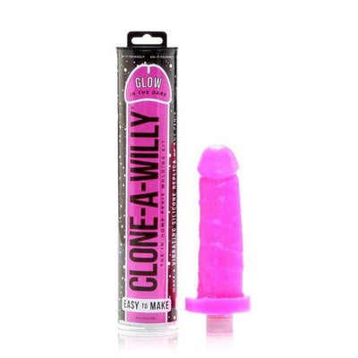 Clone A Willy - Glow in the Dark Vibrating Penis Molding Kit (Neon Pink)