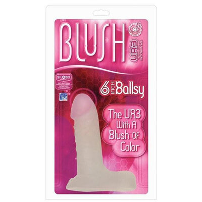 Doc Johnson - Blush 6" Ultraskyn Ballsy Cock with Berry Head (Clear)