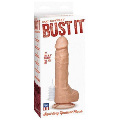 Doc Johnson - Bust It Squirting Realistic Cock with 1 oz Nut Butter (Beige)