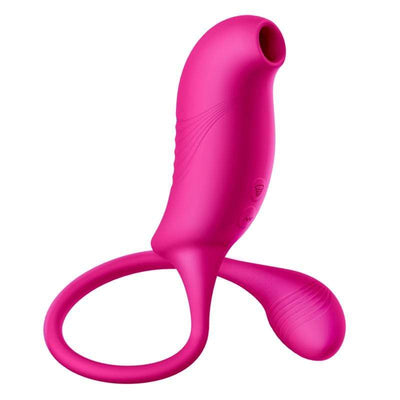 Erocome - Tucana Dual Clitoral Air Stimulator with Bullet (Deep Rose)