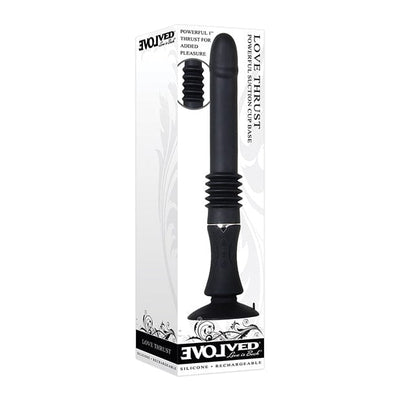 Evolved - Love Thrust Powerful Suction Cup Sex Machine Thrusting Dildo (Black)