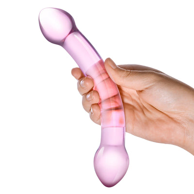 Glas - Double Trouble Hand Blown Glass Dildo 7.25" (Purple)