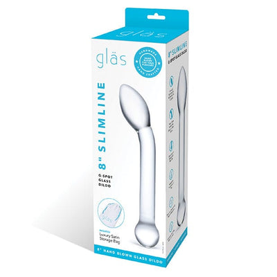Glas - Slimline G Spot Hand Blown Glass Dildo 8" (Clear)