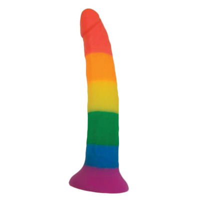 Hott Products - Rainbow Power Driver Strap On Dildo with Harness 7" (Multi Colour)