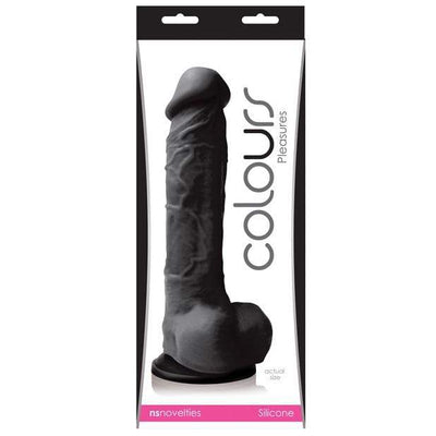 NS Novelties - Colours Pleasures Dildo with Suction Cup 8" (Black)
