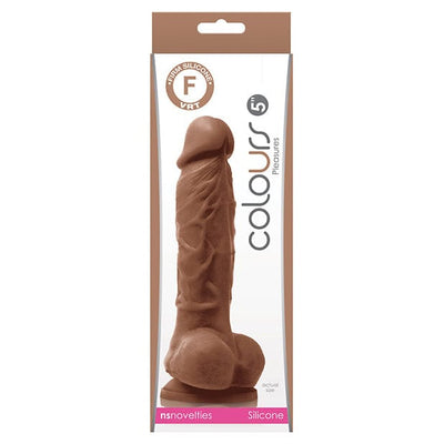 NS Novelties - Colours Pleasures Silicone Realistic Dildo with Balls 5" (Brown)