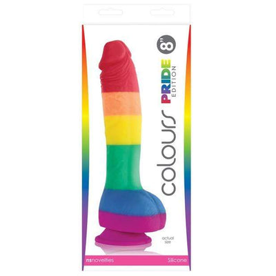NS Novelties - Colours Pride Edition Silicone Dildo with Suction Cup 8" (Multi Colour)