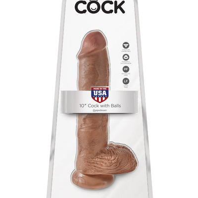 Pipedream - King Cock 10" Cock with Balls (Brown)