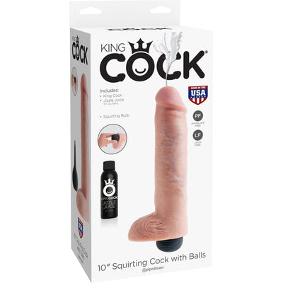 Pipedream - King Cock 10" Squirting Cock with Balls (Beige)