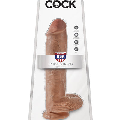 Pipedream - King Cock 11" Cock with Balls (Brown)