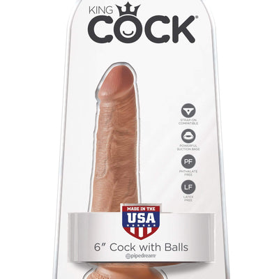 Pipedream - King Cock 6" Cock with Balls (Brown)