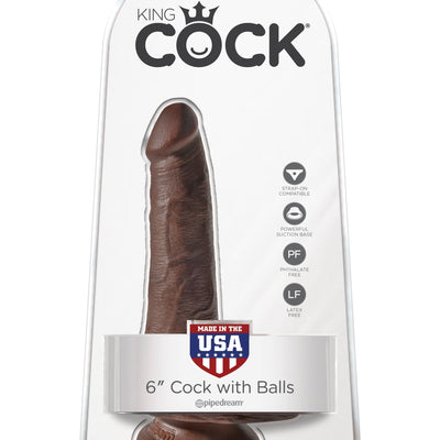 Pipedream - King Cock 6" Cock with Balls (Dark Brown)