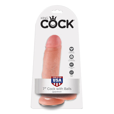Pipedream - King Cock 7" Cock with Balls (Beige)