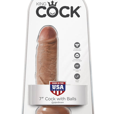 Pipedream - King Cock 7" Cock with Balls (Brown)