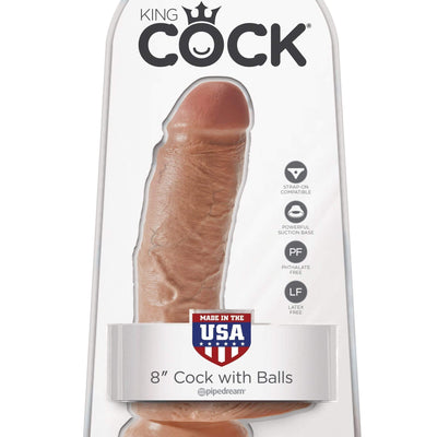 Pipedream - King Cock 8" Cock with Balls (Brown)