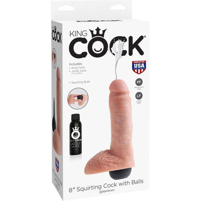 Pipedream - King Cock 8" Squirting Cock with Balls (Beige)