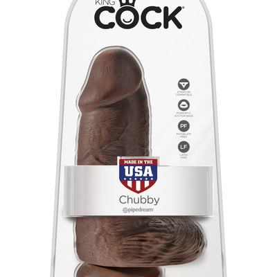 Pipedream - King Cock Chubby Cock with Balls (Dark Brown)