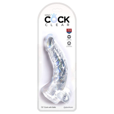 Pipedream - King Cock Clear Cock with Balls  Dildo 7.5" (Clear)