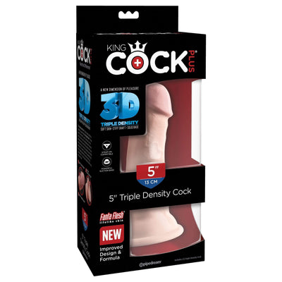 Pipedream - King Cock Plus 3D Triple Density Cock Dildo 5" (Beige)