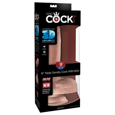 Pipedream - King Cock Plus Triple Density Cock with Balls 9" (Beige)