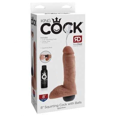 Pipedream - King Cock Squirting Cock with Balls 8" (Brown)