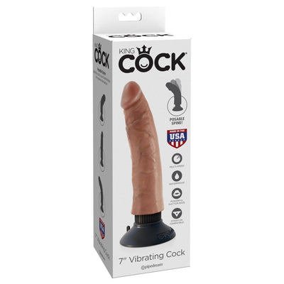 Pipedream - King Cock Vibrating Cock 7" (Brown)