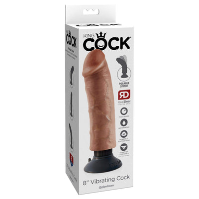 Pipedream - King Cock Vibrating Cock Dildo 8" (Brown)