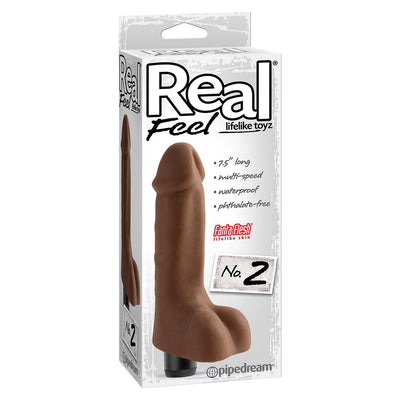 Pipedream - Real Feel No. 2 Vibrating Dildo (Brown)