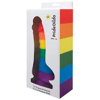 Pride Dildo - Original Premium Silicone Dildo with Balls 8" (Multi Colour)