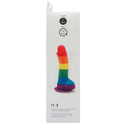 Pride Dildo - Original Premium Silicone Dildo with Balls 8" (Multi Colour)