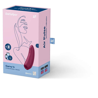Satisfyer - Curvy 1+ App-Controlled Clitoral Air Stimulator Vibrator (Rose Red)
