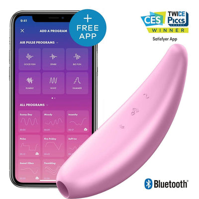 Satisfyer - Curvy 3+ App-Controlled Clitoral Air Stimulator Vibrator (Pink)