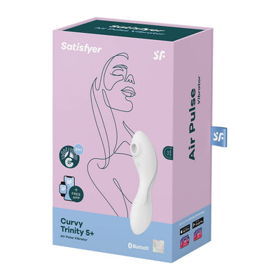Satisfyer - Curvy App-Controlled Trinity 5 Clitoral Air Stimulator Vibrator (White)
