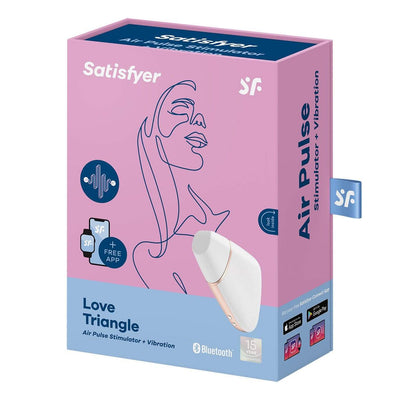 Satisfyer - Love Triangle App-Controlled Clitoral Air Stimulator Vibrator (White)